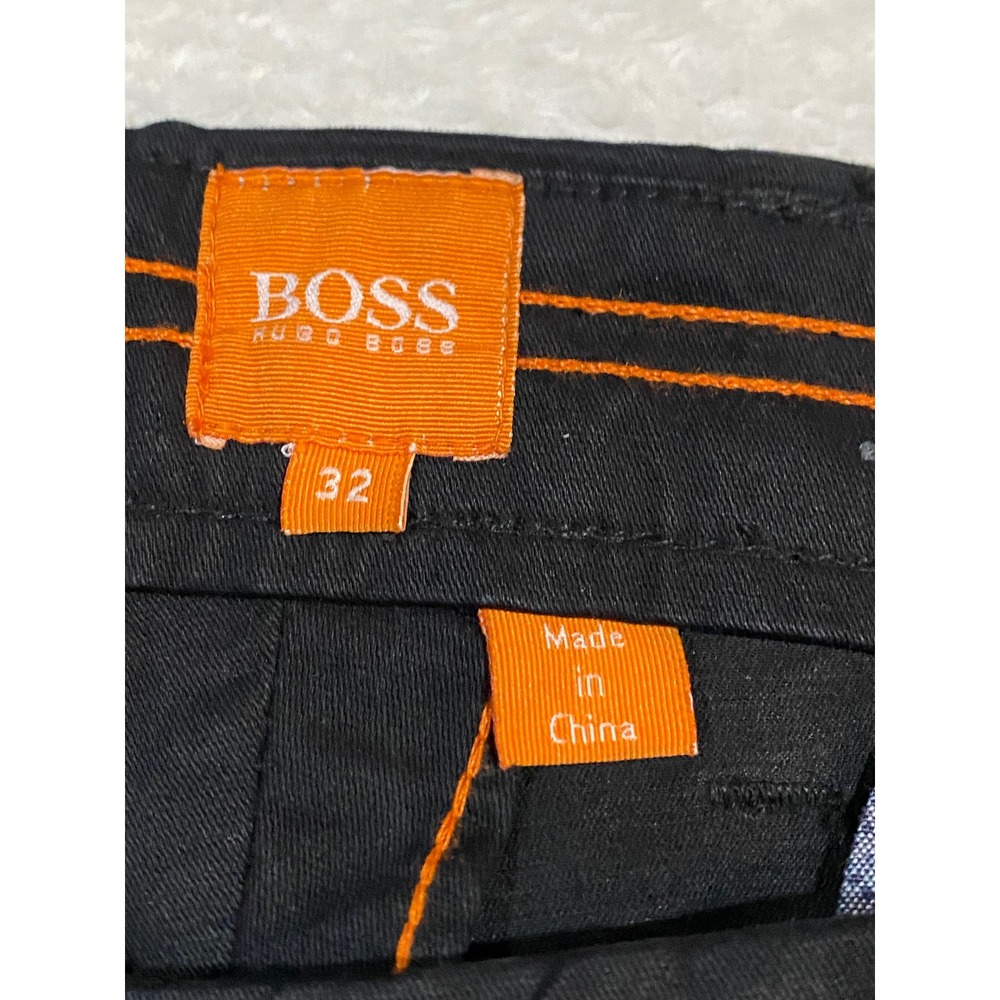 Hugo Boss Orange Label Slim Fit Chinos Mens 32 Black Cotton Trousers Pants - Picture 5 of 10